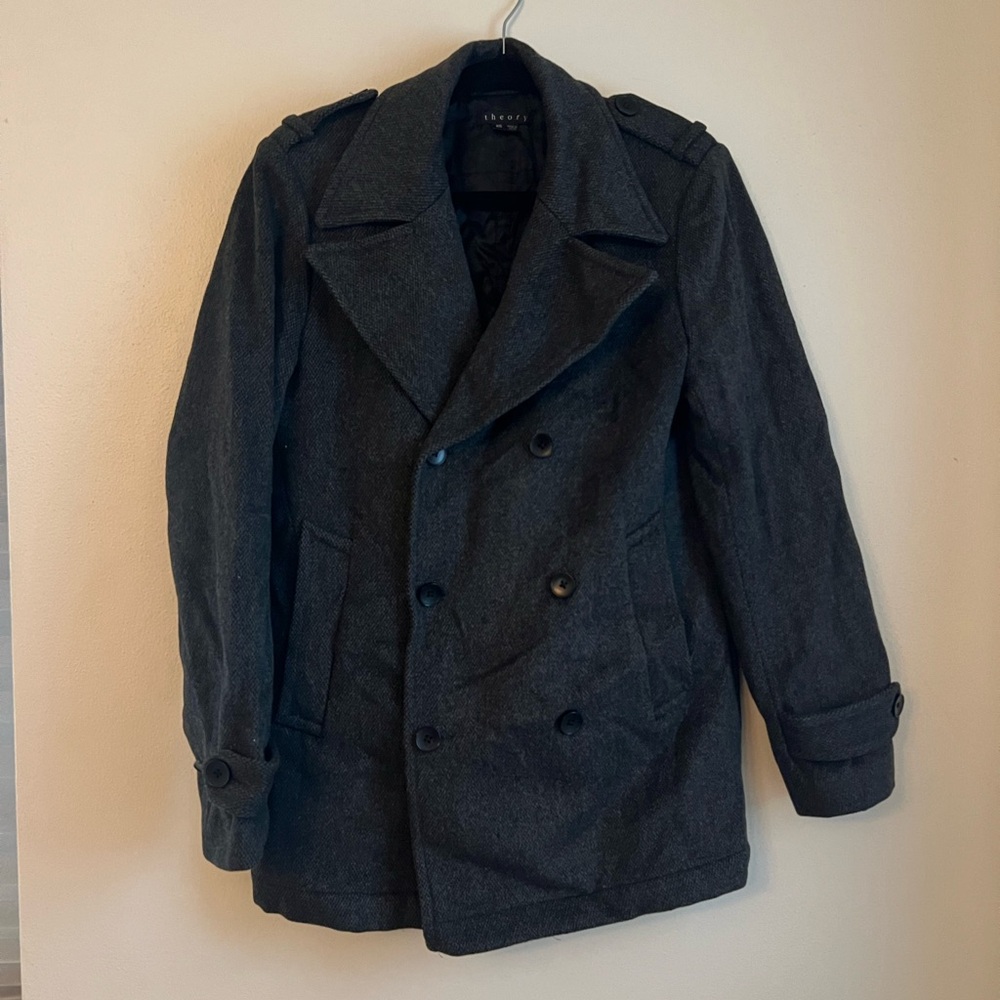 Theory Charcoal Wool Coat